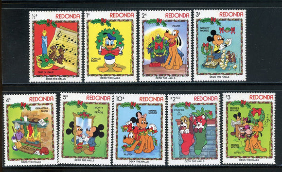 Redonda OS #130 MNH Disney Characters Christmas 1983 $$ 434955