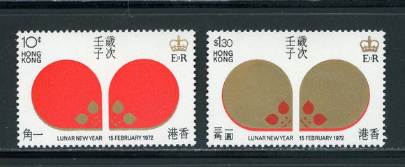 Hong Kong Scott #268-269 MH LUNAR NEW YEAR 1972 - Rat FAUNA CV$36+ 435103