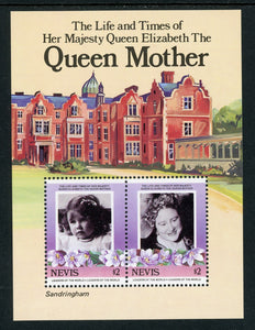 Nevis Scott #431 MNH S/S Queen Mother 85th Birthday $$ 435193