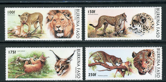 Burkina Faso Scott #1079-1082 MNH Wild Cats FAUNA Animals CV$4+ 439248