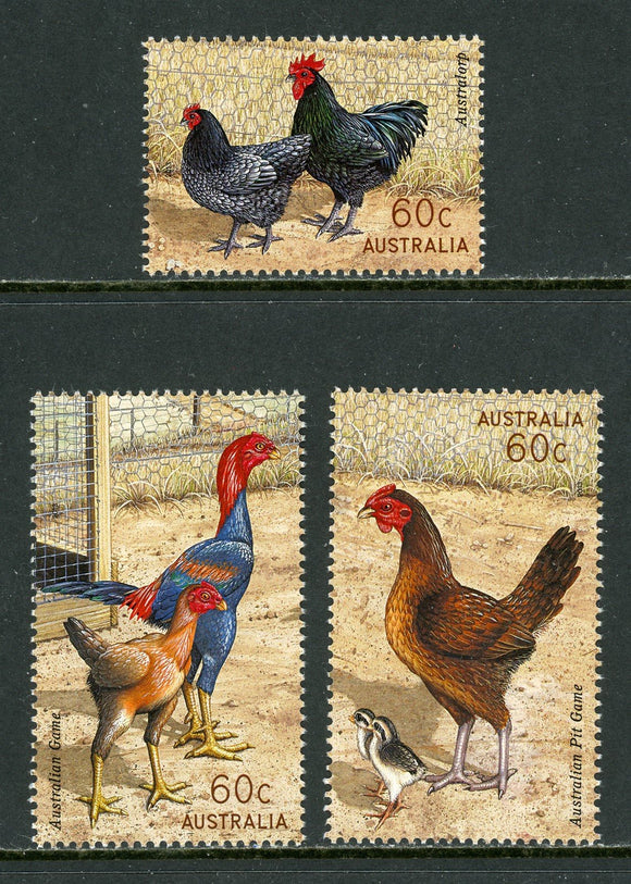 Australia Scott #3982-3984 MNH Poultry Breeds Birds FAUNA $$ 439401