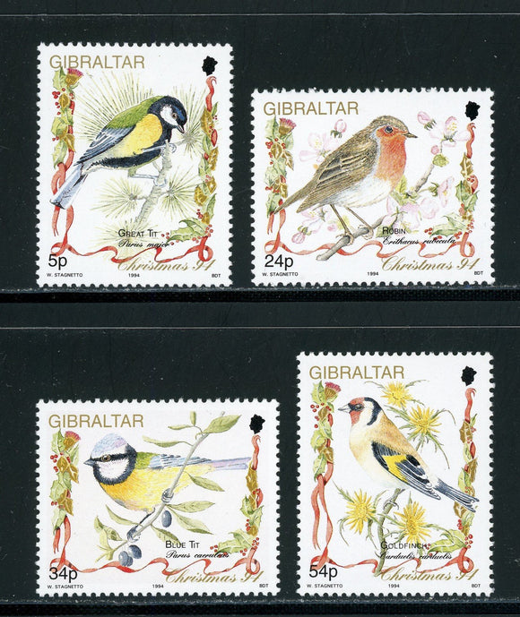 Gibraltar Scott #668-671 MH Christmas Songbirds FAUNA CV$9+ 439405