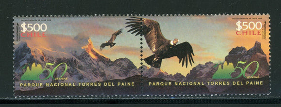 Chile Scott #1516c-d MNH PAIR Andean Condor FAUNA Birds CV$5+ 439409
