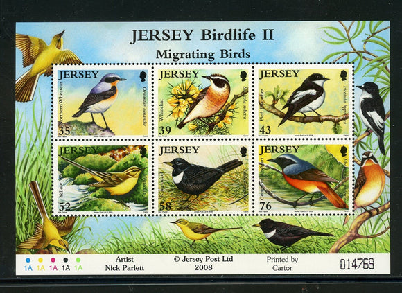 Jersey Scott #1347a MNH SHEET of 6 Migrating Birds FAUNA CV$9+ 439425