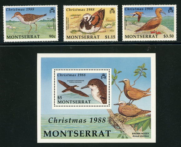 Montserrat Scott #703-706 MNH Birds FAUNA Christmas CV$12+ 439430