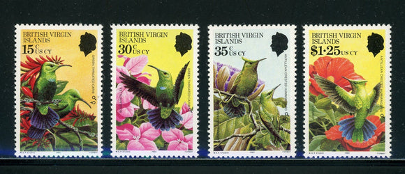 Virgin Islands Scott #422-425 MNH Hummingbirds on Flowers FAUNA CV$5+ 439436