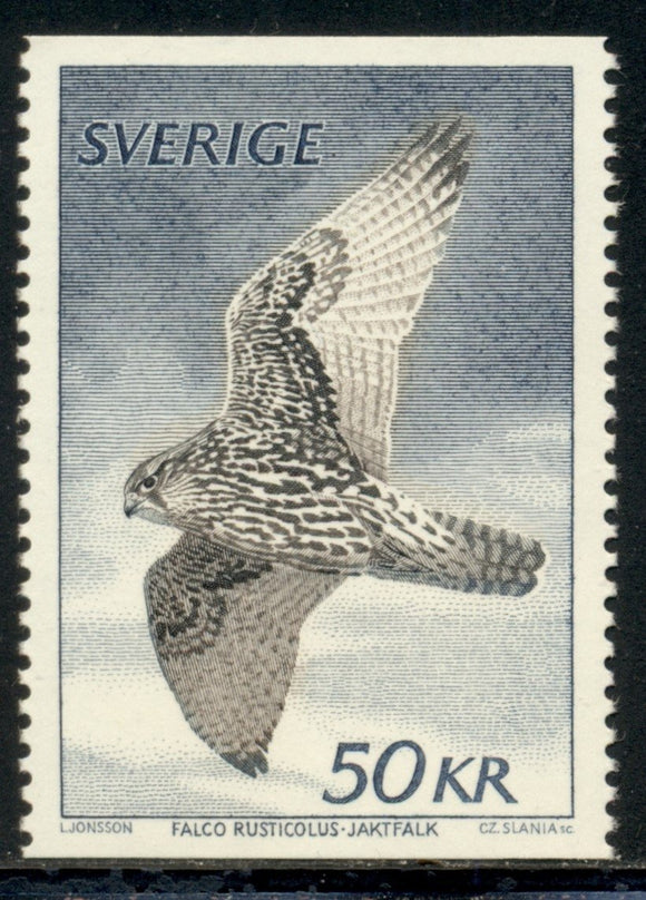 Sweden Scott #1351 MNH Gyrfalcon Birds FAUNA CV$12+ 439454