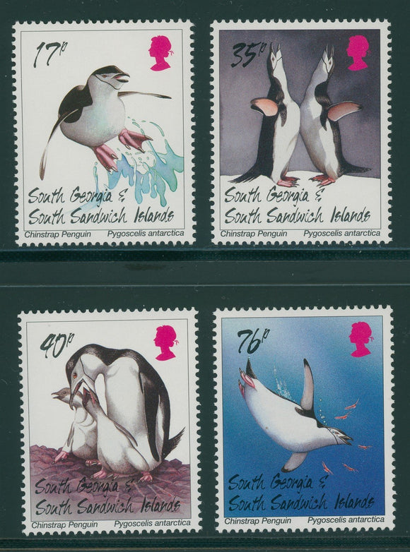 South Georgia Scott #208-211 MNH Chinstrap Penguin Birds FAUNA CV$7+ 439487