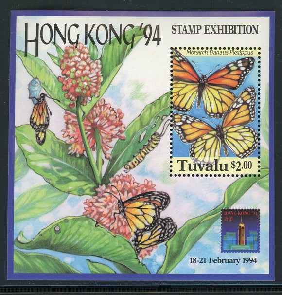 Tuvalu Scott #657 MNH S/S Butterflies Hong Kong '94 FAUNA CV$5+ 439500