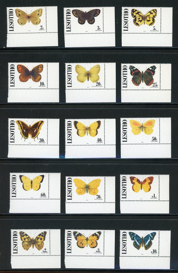 Lesotho Scott #827a-840Aa MNH Butterflies Insects FAUNA INSCR 1992 CV$21+ 439506