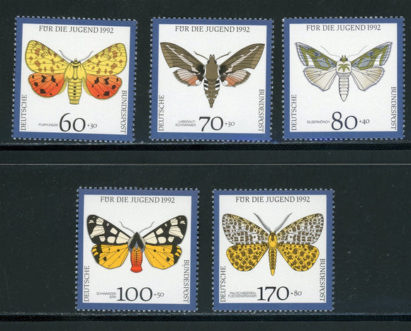 Germany Scott #B728-732 MNH Butterflies Insects FAUNA CV$8+ 439508