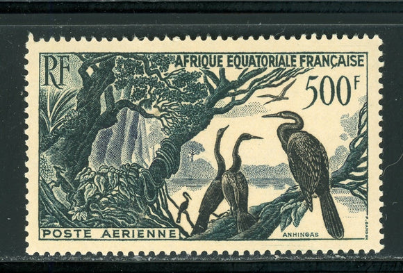French Equatorial Africa Scott #C37 MVLH Birds FAUNA CV$47+ 439512