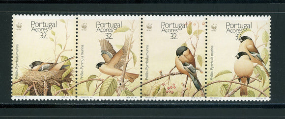 Azores Scott #388a MNH STRIP Birds FAUNA $$ 439514