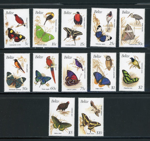 Belize Scott #932-943 MNH Butterflies Birds FAUNA CV$46+ 439551