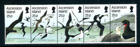 Ascension Scott #430 MNH STRIP Birds FAUNA CV$11+ 439563
