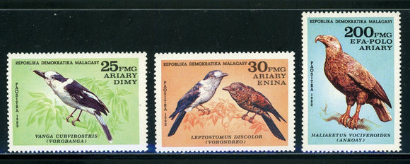 Malagasy Republic Scott #631-633 MNH Birds FAUNA CV$7+ 439580