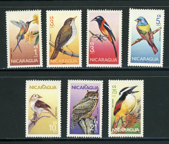 Nicaragua Scott #1500-1506 MNH Birds FAUNA CV$10+ 439595