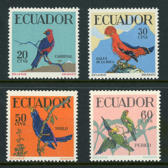 Ecuador Scott #645-648 Most MNH Birds FAUNA CV$8+ 439599