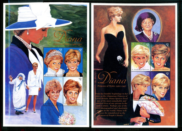 St. Vincent Scott #2496-2497 MNH SHEETS Princess Diana 1961-1997 CV$12+ 439651