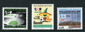 Bolivia Scott #1257-1259 MNH SCHG on World Cup Soccer $$ 441824