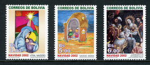 Bolivia Scott #1201-1203 MNH Christmas 2002 CV$10+ 441836