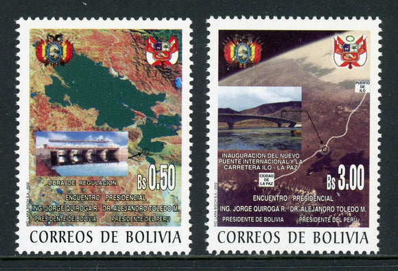 Bolivia Scott #1164-1165 MNH Meeting of Presidents Peru Bolivia $$ 441873