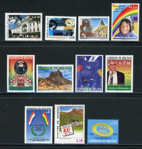 Bolivia OS #21 MNH Modern Assortment FLAGS PEOPLE Buildings Nature $$ 441878