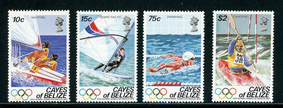 Cayes of Belize Scott #14-17 MNH OLYMPICS 1984 Los Angeles CV$4+ 441890