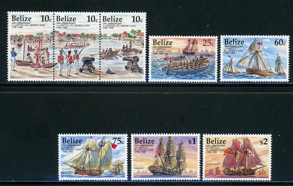 Belize Scott #1095-1102 MNH Battle of St. George's Caye SHIPS CV$13+ 441901