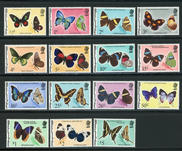 Belize Scott #345-359 MNH Butterflies Insects FAUNA CV$63+ 441903