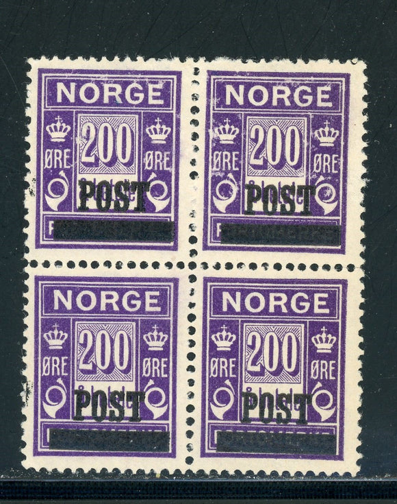 Norway Scott #144 MH BLOCK OVPT 200o Postage Due CV$20+ 441942