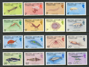 British Antarctic Territory Scott #102-116 MNH Marine Life FAUNA CV$22+ 441948