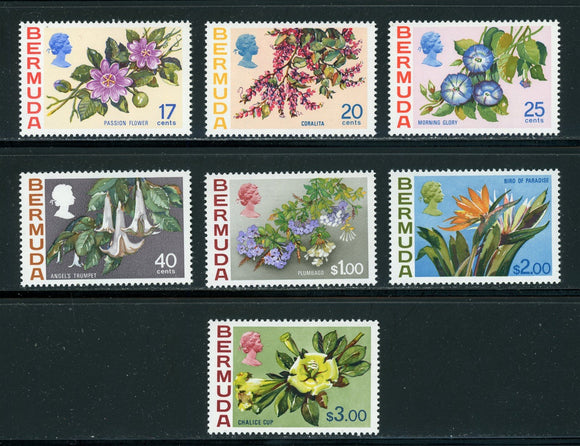 Bermuda Scott #322-328 MNH Flowers FLORA CV$33+ 441955