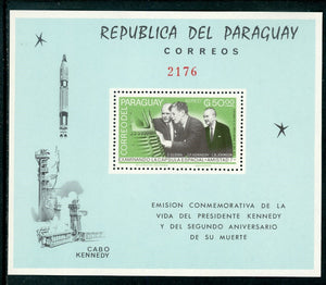 Paraguay Scott #894a MNH S/S JFK and Winston Churchill CV$21+ 442041