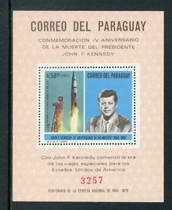 Paraguay Scott #C317 MNH S/S JFK Saturn Rocket CV$20+ 442046