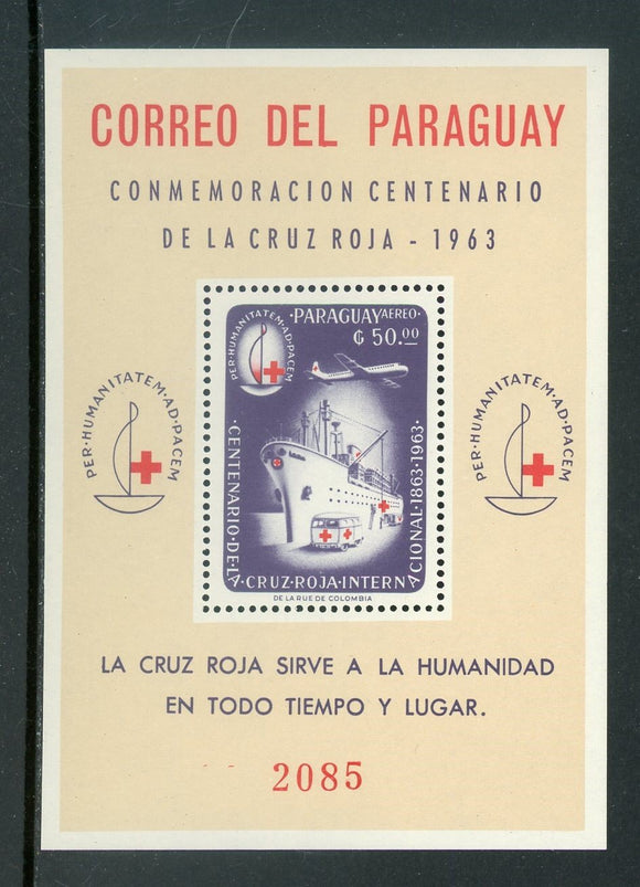 Paraguay Scott #805a MNH S/S Red Cross Centenary CV$15+ 442106