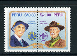 Peru Scott #1125 MNH PAIR Lord Lady Baden Powell Scouting CV$4+ 442158