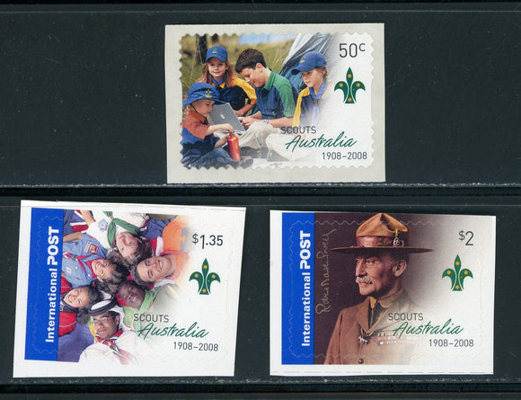 Australia Scott #2788-2790 SA Scouting Centenary Baden Powell CV$8+ 442181