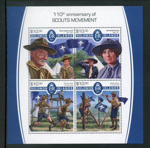 Solomon Islands OS #4 MNH S/S Scouting 110th ANN $10 $$ 442188