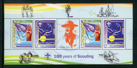 Philippines Scott #3097a MNH S/S Scouting Centenary CV$5+ 442189