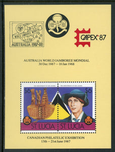 St. Lucia OS #1 MNH S/S Australia Jamboree Girl Guides $$ 442235