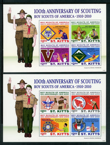 St. Kitts Scott #763-764 MNH S/S BSA Scouting Centenary CV$15+ 442240