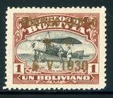 BOLIVIA MH Graf Zeppelin SPECIALIZED: CEFIBOL #236 1B Red Brn/Black GOLD CV$250+