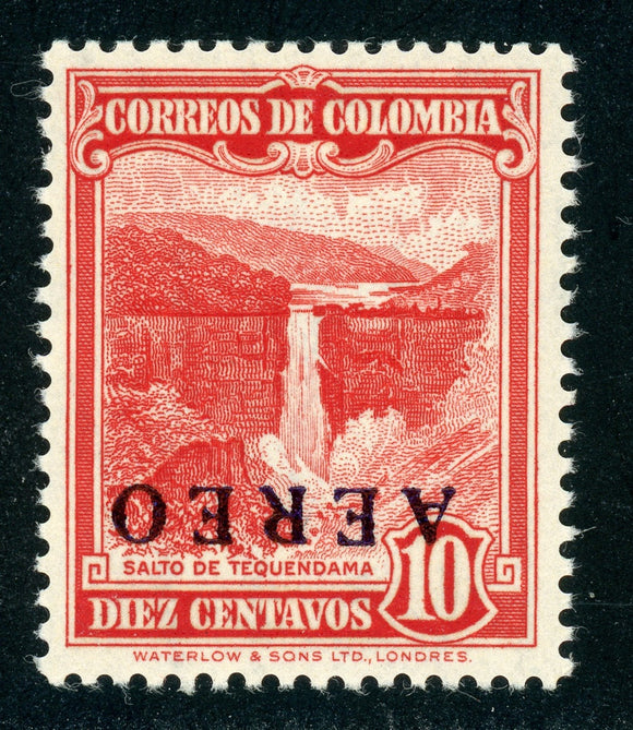 COLOMBIA MNH Air Post SPECIALIZED: SANABRIA #284a 10c INVERTED OVPT 
