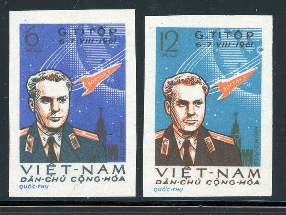 VIETNAM MNH SPACE: Scott #174-175 Gherman Titov Flight IMPERF CV$11+