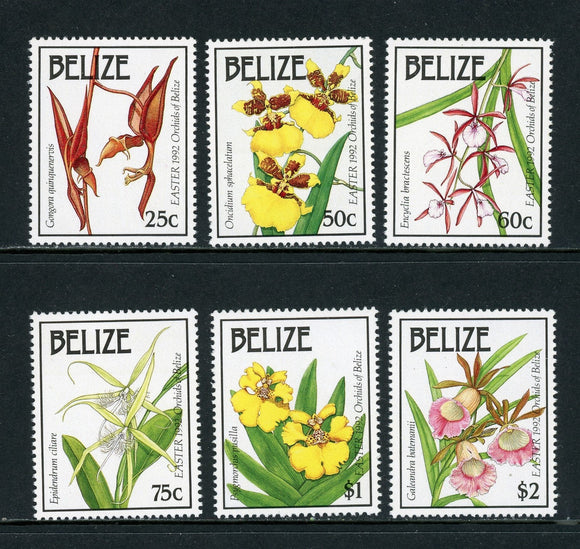 Belize Scott #985-990 MNH Orchids Flowers FLORA Easter 1992 CV$22+