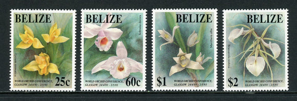 Belize Scott #1009-1012 MNH Flowers Orchids FLORA CV$6+