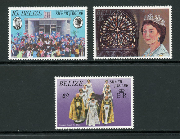 Belize Scott #363-365 MNH Queen Elizabeth II Coronation 25th ANN $$