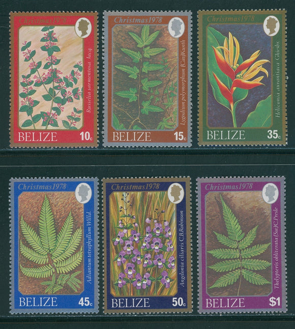 Belize Scott #404-409 MNH Wild Flowers FLORA Christmas CV$4+ 449691
