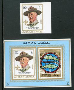 Ajman OS #35 MNH S/S Baden-Powell Birth Pisces $$ 452133